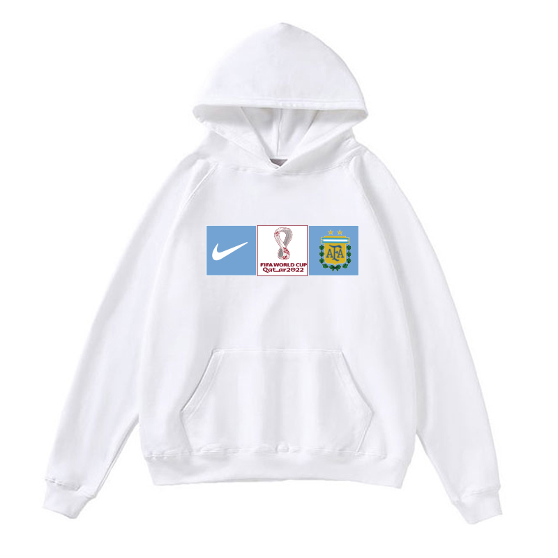 Men's Argentina World Cup Soccer Hoodie White Men's Argentina World Cup Soccer Hoodie White
